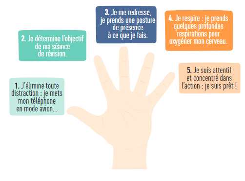 Schéma mnémotechnique pour atteindre la concentration